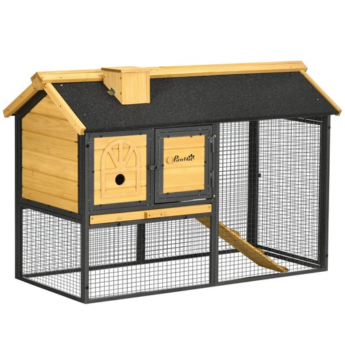 Pawhut rabbit hutch - hutch, outdoor