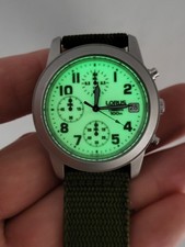 Lorus Lumibrite military chronograph 100 WR rare model V657 XO52