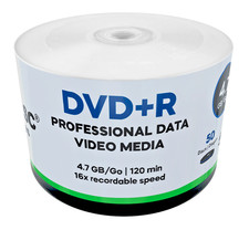 100 Pack ACU-DISC Pro-Video Data DVD+R Blank Discs 4.7GB 16x Speed 120 Mins