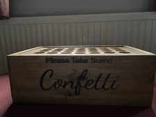 Wooden Wedding Confetti Cone Holder Box with Holes for 28 cones.