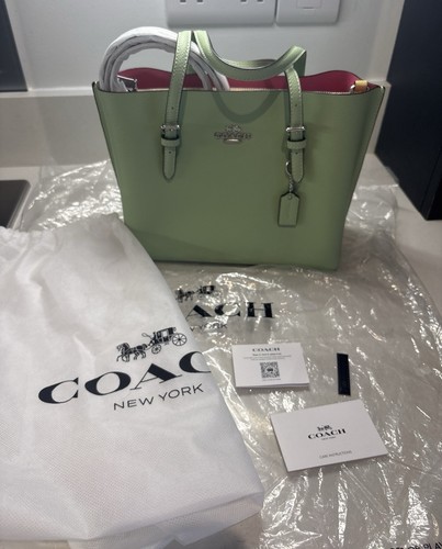 Coach green leather tote - green,