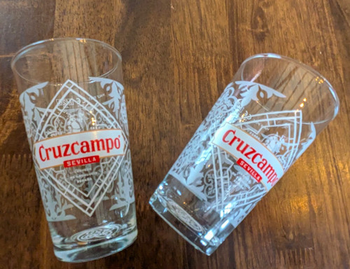 Cruzcampo sevilla half pint - half,