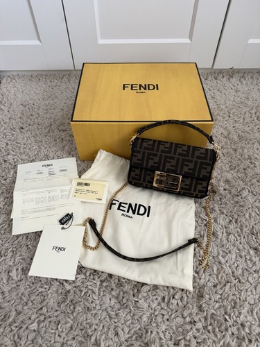 Fendi mini baguette bag brown - baguette,