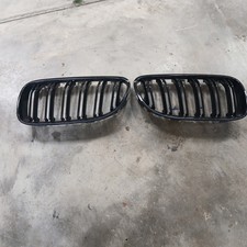 FOR BMW E90 E91 3 SERIES 09-11 KIDNEY GRILL GRILLE TWIN SLAT GLOSS BLACK M STYLE