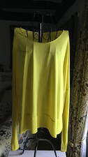 Alice Collins Yellow Green Boat Neck Long Sleeve Top - Size 20