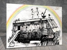 Banksy british police riot van - banksy,