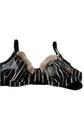 New Without Tags Freya Stunning Sheer Non Padded UnderWired Bra Black/Gold 32D