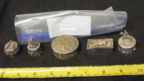 Silver scenes trinket boxes - silver,
