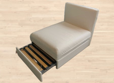 Ikea Vallentuna Single Sofa Bed - White Faux Leather - Includes Headrest