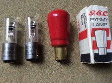 Three Unusual Speciality Bulbs, Red Glazed Pygmy plus Vintage Magic Eye Bulbs