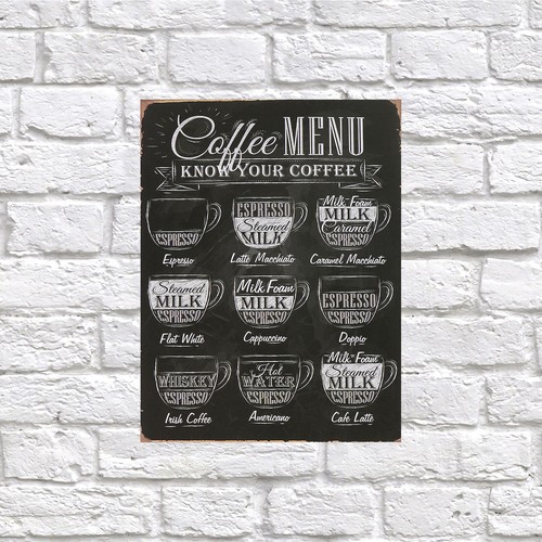 Coffee menu retro - retro, tin
