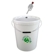 25 Litre Brewing Fermenting Bucket + Bored Lid, Grommet & Fermentation Airlock