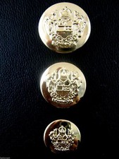 Round Gold Plastic Crested Blazer Buttons With Shank - 15mm 18mm 21mm - CX23