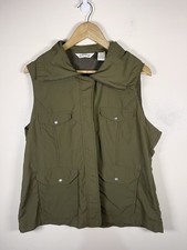Orvis Mens Utility Fishing Vest Khaki Green Large Zip Up Vented - G 