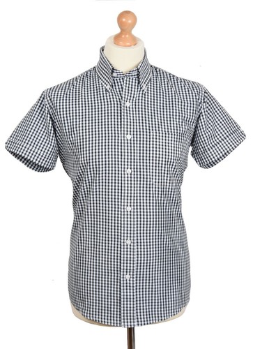 Black gingham shirt retro - black,