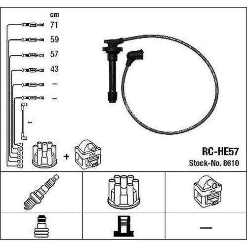 Ignition cable kit ngk - ignition,