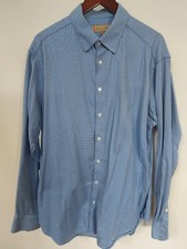 M&S Collezione Inspired by Italy Regular Fit Size XXL L/Sleeve Blue Check Shirt