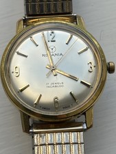 VINTAGE RODANIA  17 JEWELS MENS GOLD PLATED WATCH 