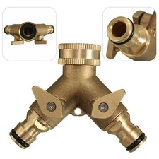 2 Way Brass Garden Hose Pipe