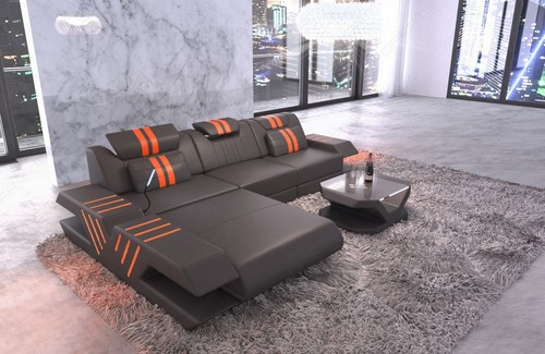Corner sofa leather couch - corner,