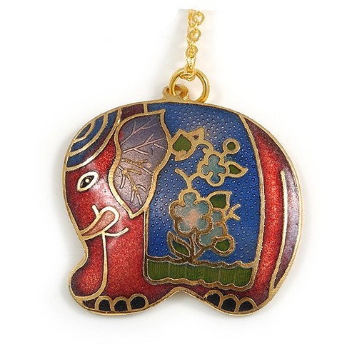Multicoloured enamel elephant - multicoloured,