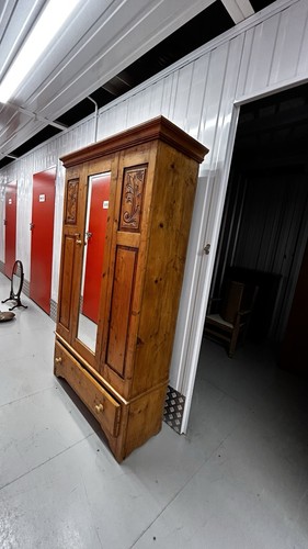 Vintage waxed pine wardrobe - vintage,