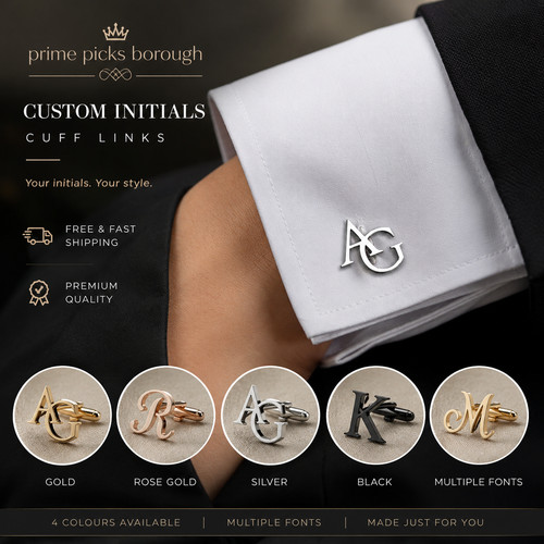 Custom initials cufflinks - custom,