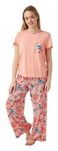 Ladies pyjamas flamingo aqua - pyjamas,