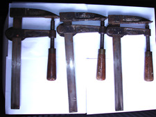 3x Vintage Woden 133/4 F Clamps with Wooden Handles. (Read Description)