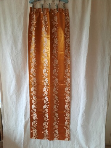 Pair gold damask curtains - of,