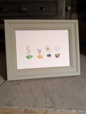 Sea Pottery Flower Art Framed