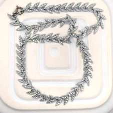Vintage faux marcasite leaf - vintage,