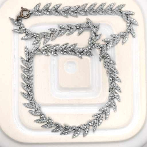 Vintage faux marcasite - vintage, leaf