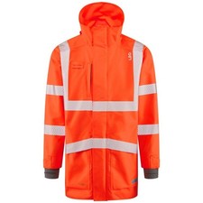 Leo CLOVELLY high-visibility waterproof breathable orange executive anorak #A04