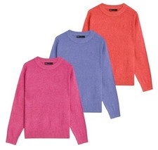 JUMPER SWEATER TOP KNITTED SOFT CREW NECK LADIES WOOLY COMFORT TOP 