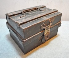Original Old Antique Hand Crafted Small Size Iron Storage Trunk Box