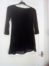 M&S BLACK TUNIC TOP size 8