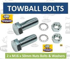 2 x Towball Nut Bolts & Washers M16 x 50 High Tensile (8.8) Zinc Plated Towbar