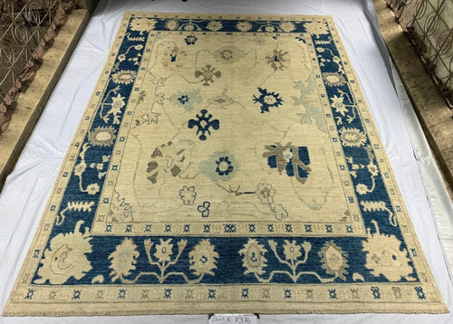 Hand knotted oushak area - hand,