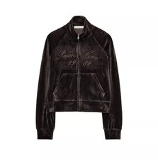 Zara velvet jacket with text - velvet,