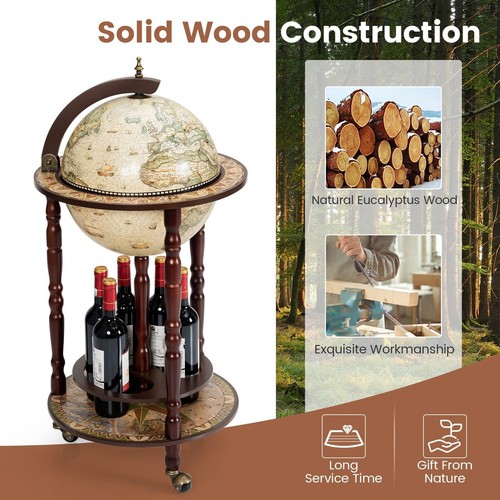 Wood globe drink - globe,