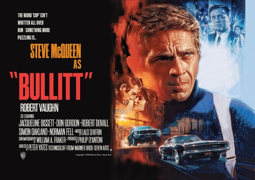 Bullitt 1968 quad poster print - quad,