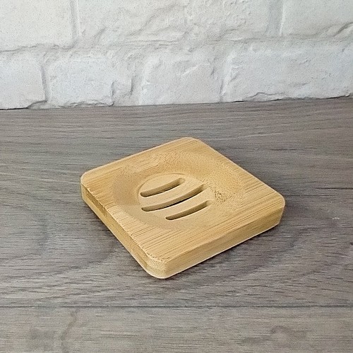 Bamboo soap dish square - -,