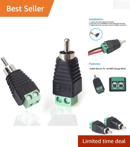 Pack rca male plug - 2-pack, av