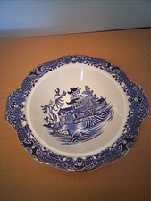 vintage Willow pattern serving DISH - blue & white - Burleigh Ware ❤️ CHARITY 