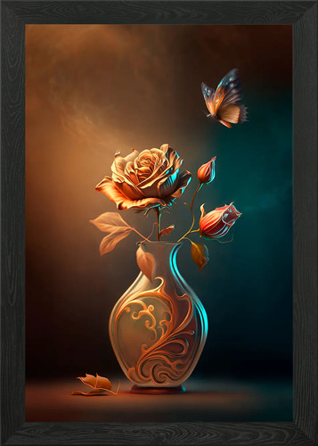 Beautiful golden roses framed - beautiful,
