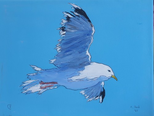 Original painting gull 6 - painting:,