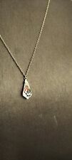 Beautiful Vintage SARAH COV  Gold Tone Necklace With Teardrop Crystal Pendant 