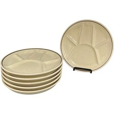 Set of 6 Vintage French St Amand Faience Fondue Plates – Buffet or Party Plates