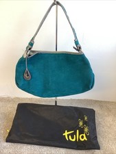 Tula ~ Soft Genuine Suede Leather Teal Shoulder Bag